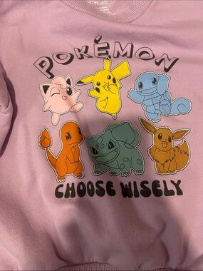 Pokemon Kids Lavender Sweatshirt with Pikachu & Starters
